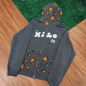 BAPE Baby Milo 06 Full Zip Hoodie – Grey – Large – PreOwned